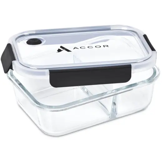 Serendipio Fairford Glass Lunch Box Branded Open